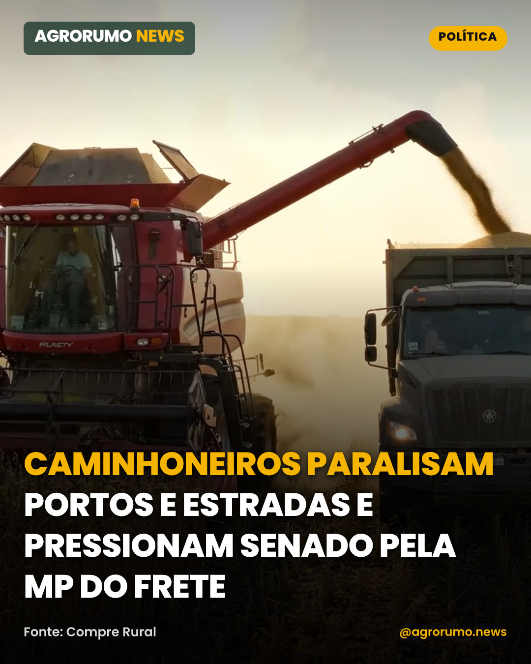 Caminhoneiros paralisam portos e estradas e pressionam Senado pela MP do Frete
