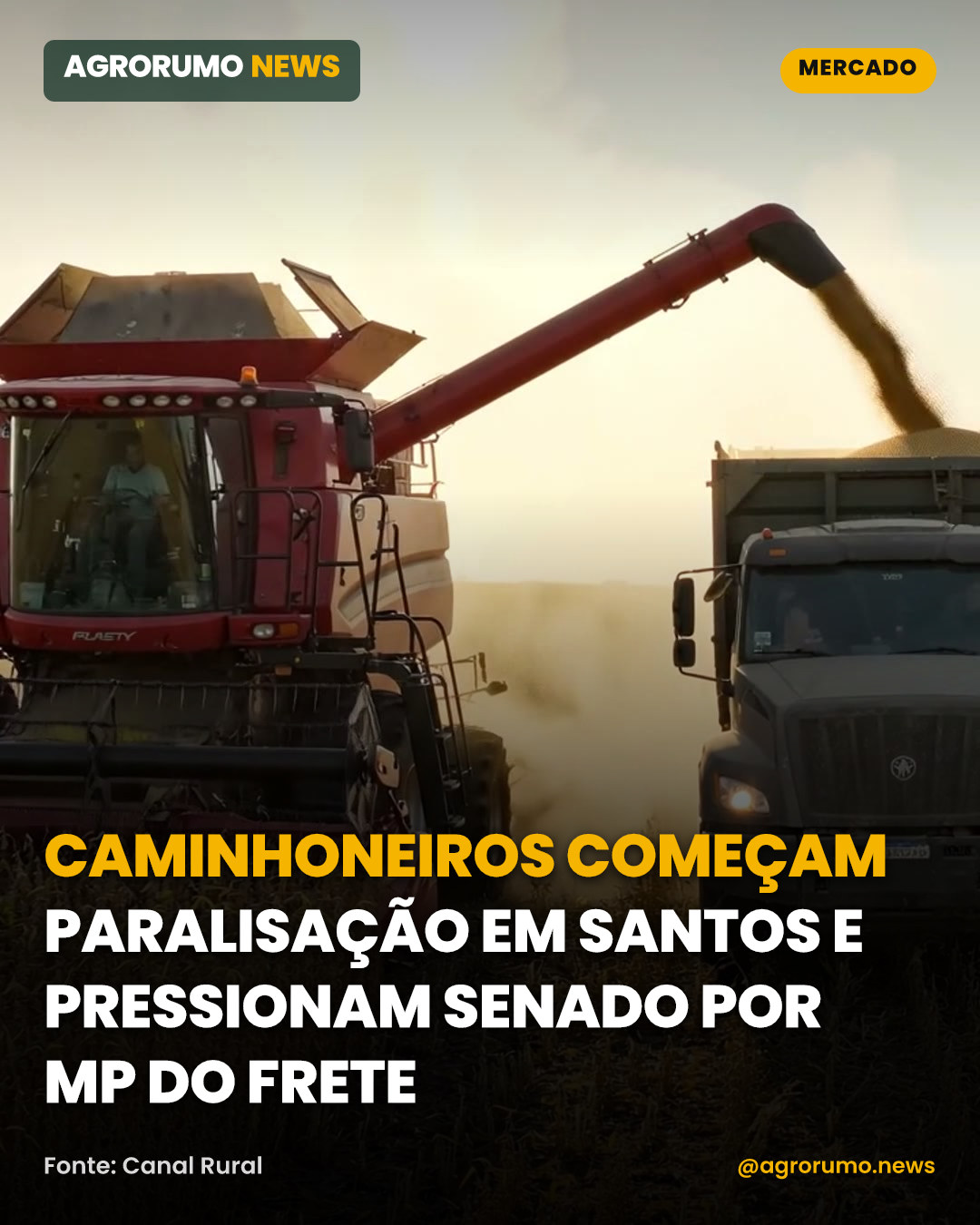 Caminhoneiros começam paralisação em Santos e pressionam Senado por MP do frete