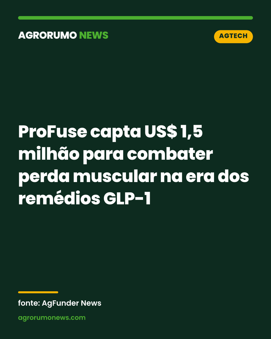 ProFuse capta US$ 1,5 milhão para combater perda muscular na era dos remédios GLP-1