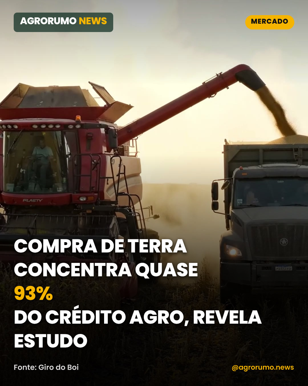 Compra de terra concentra quase 93% do crédito agro, revela estudo
