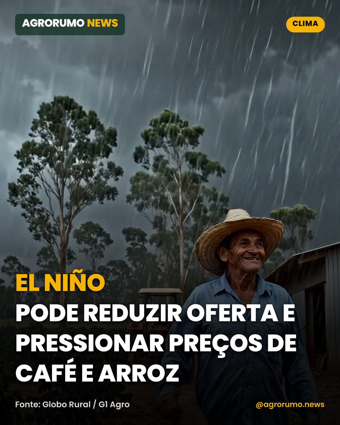 El Niño pode reduzir oferta e pressionar preços de café e arroz