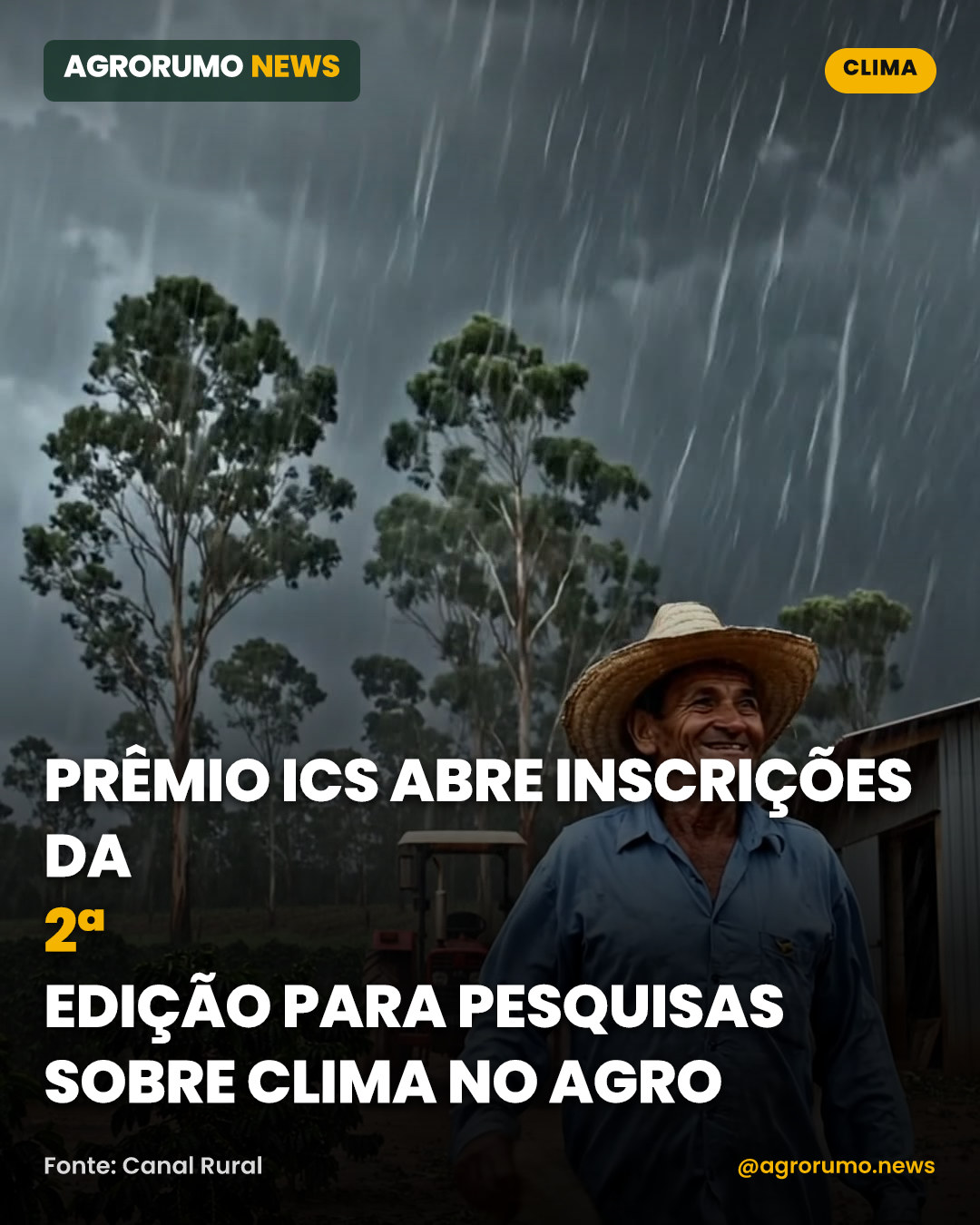 Prêmio iCS abre inscrições da 2ª edição para pesquisas sobre clima no agro