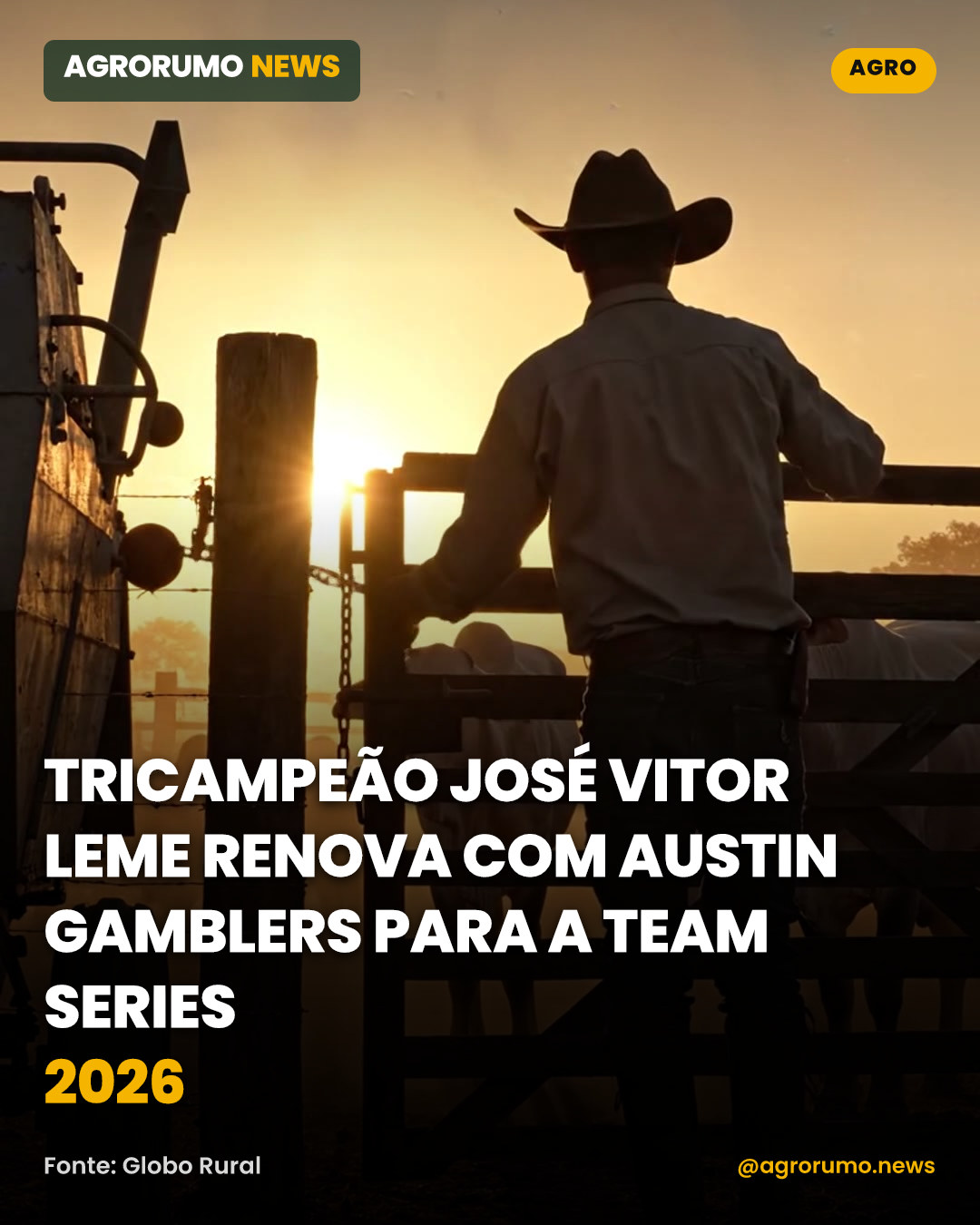 Tricampeão José Vitor Leme renova com Austin Gamblers para a Team Series 2026
