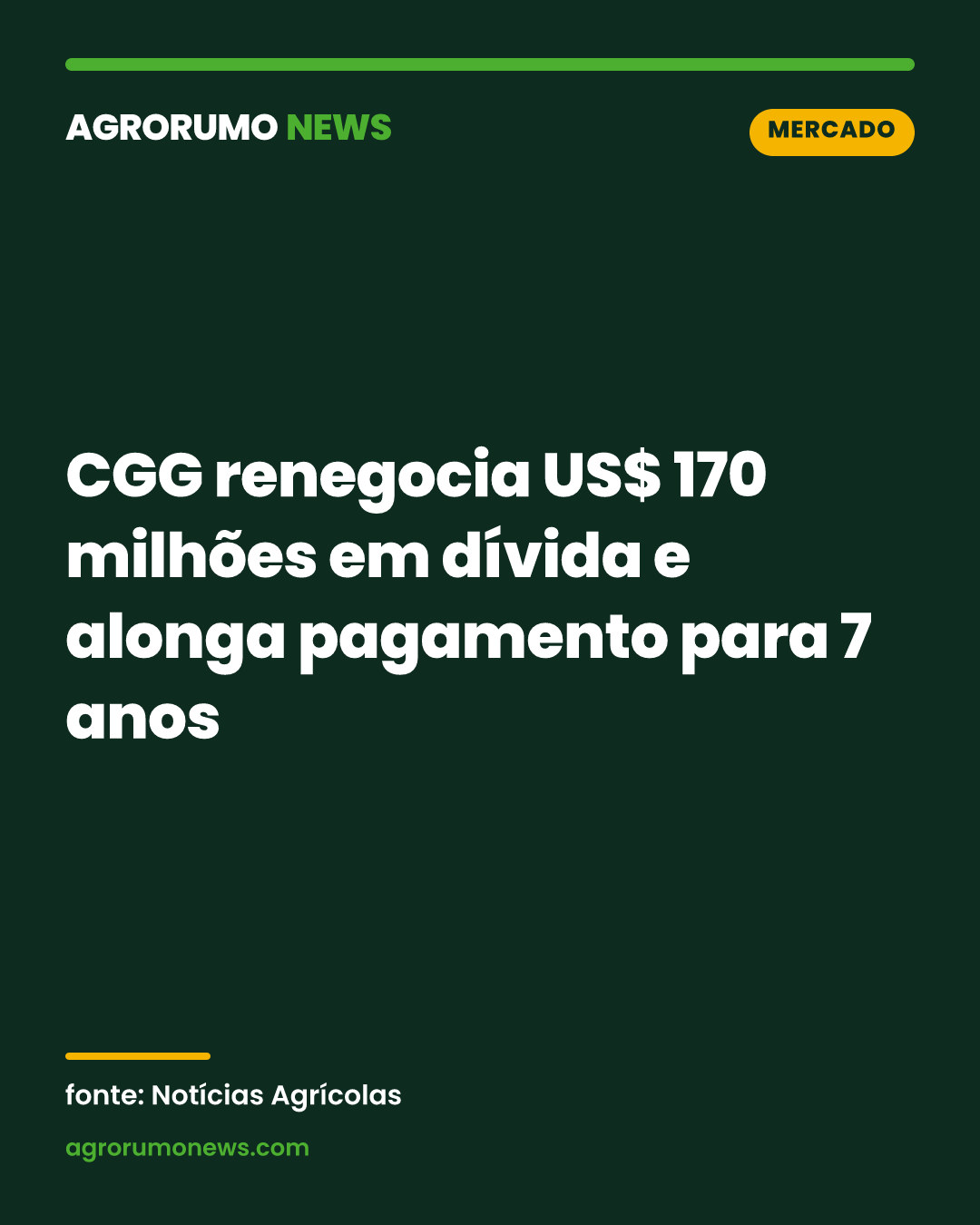 CGG renegocia US$ 170 milhões em dívida e alonga pagamento para 7 anos