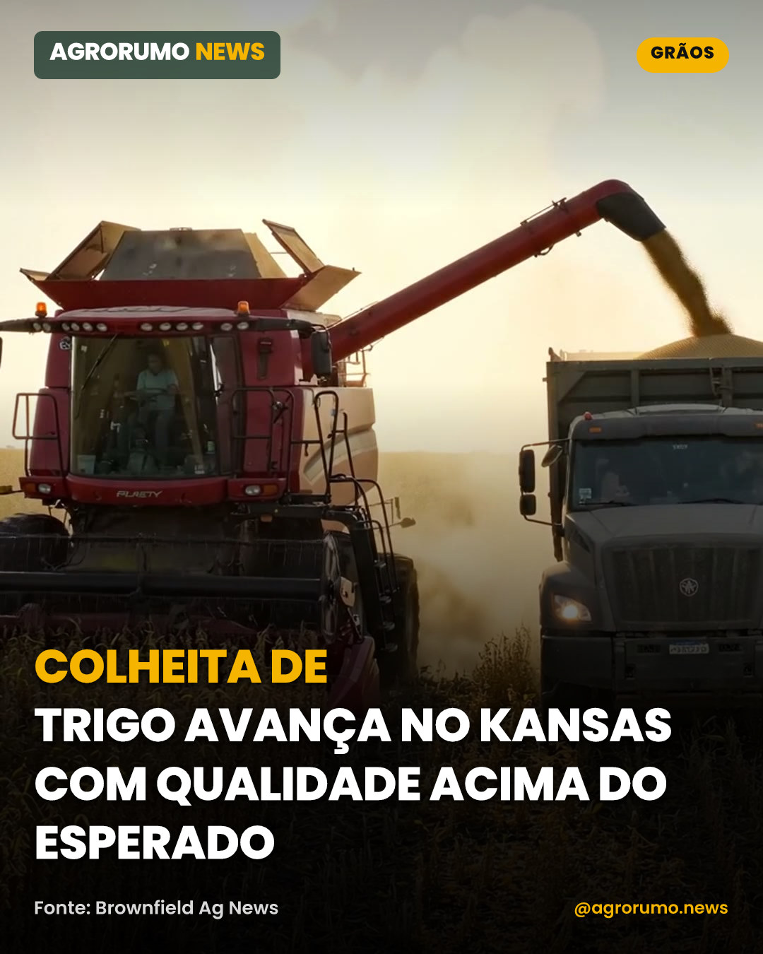 Colheita de trigo avança no Kansas com qualidade acima do esperado