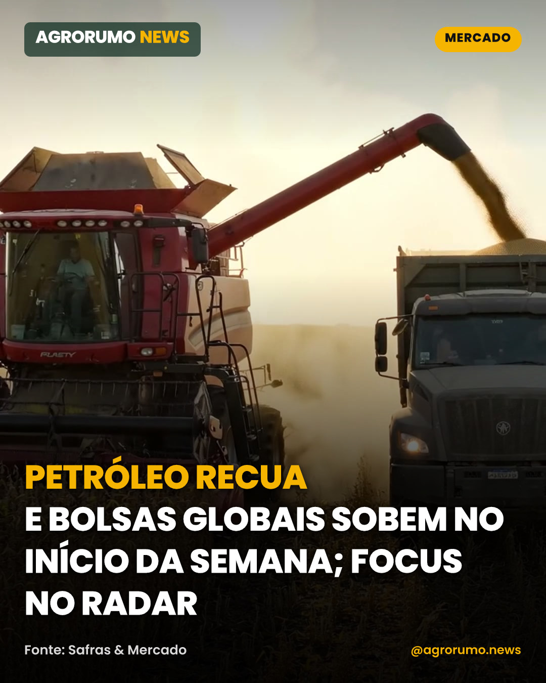 Petróleo recua e bolsas globais sobem no início da semana; Focus no radar
