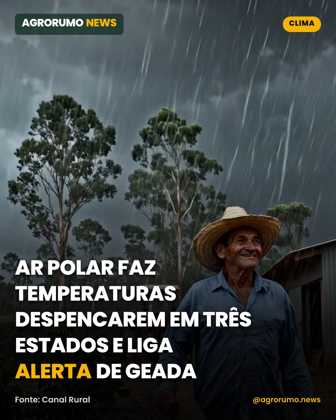 Ar polar faz temperaturas despencarem em três estados e liga alerta de geada