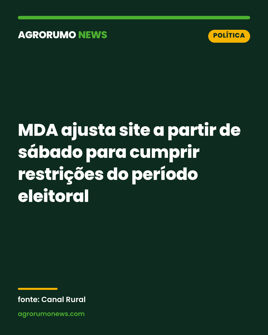 MDA ajusta site a partir de sábado para cumprir restrições do período eleitoral