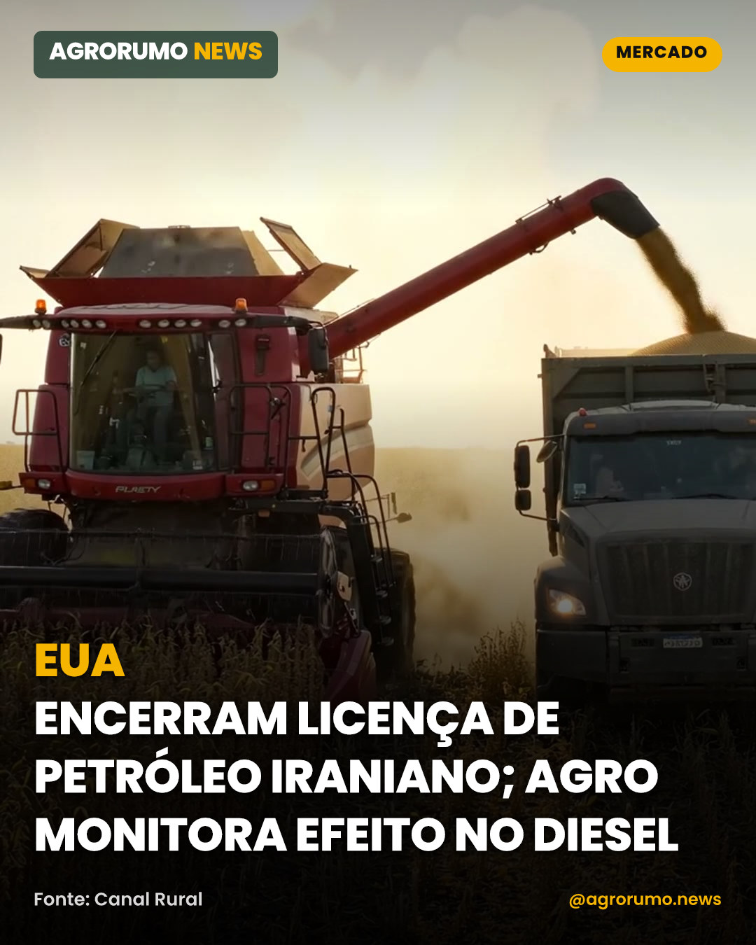 EUA encerram licença de petróleo iraniano; agro monitora efeito no diesel