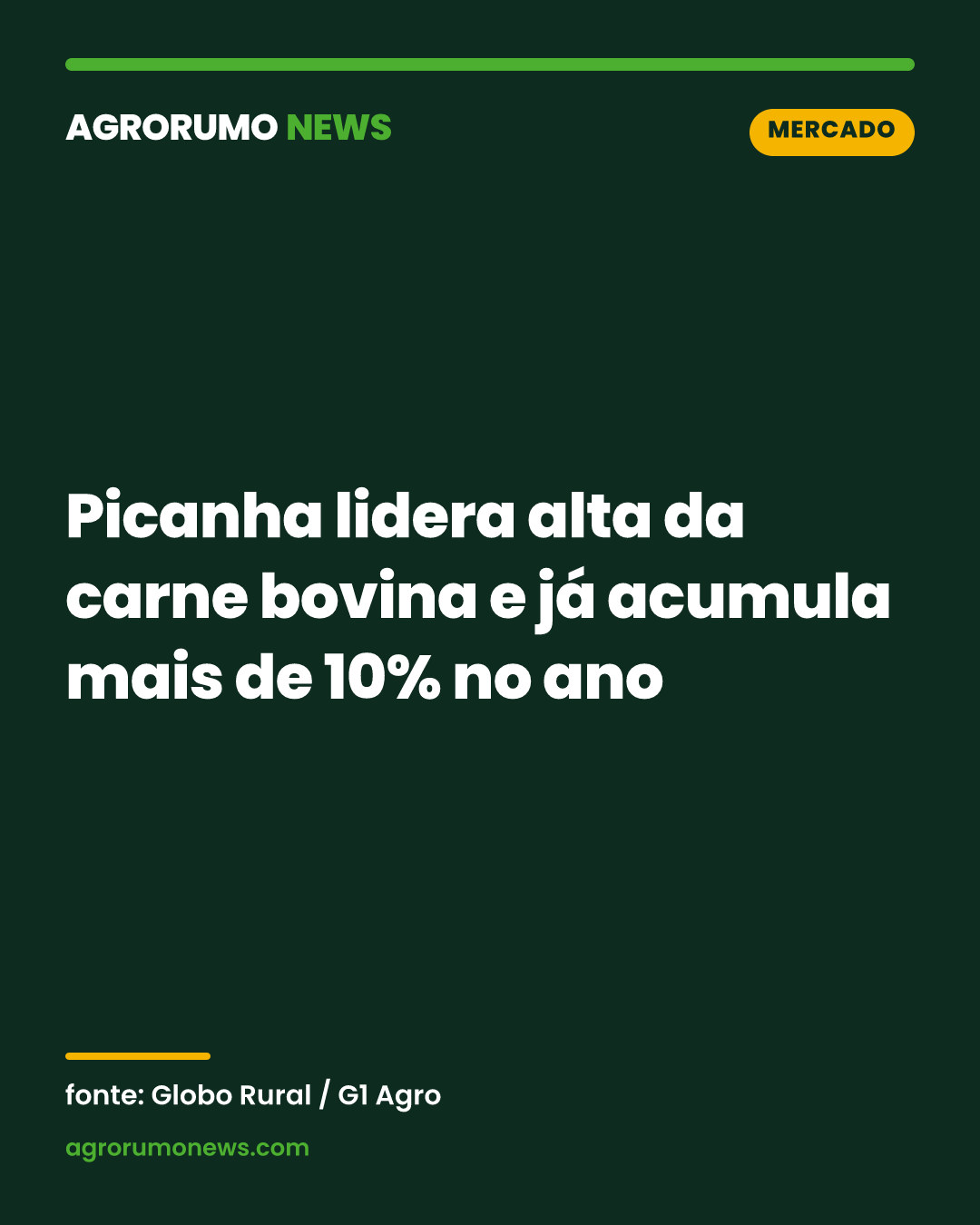 Picanha lidera alta da carne bovina e já acumula mais de 10% no ano
