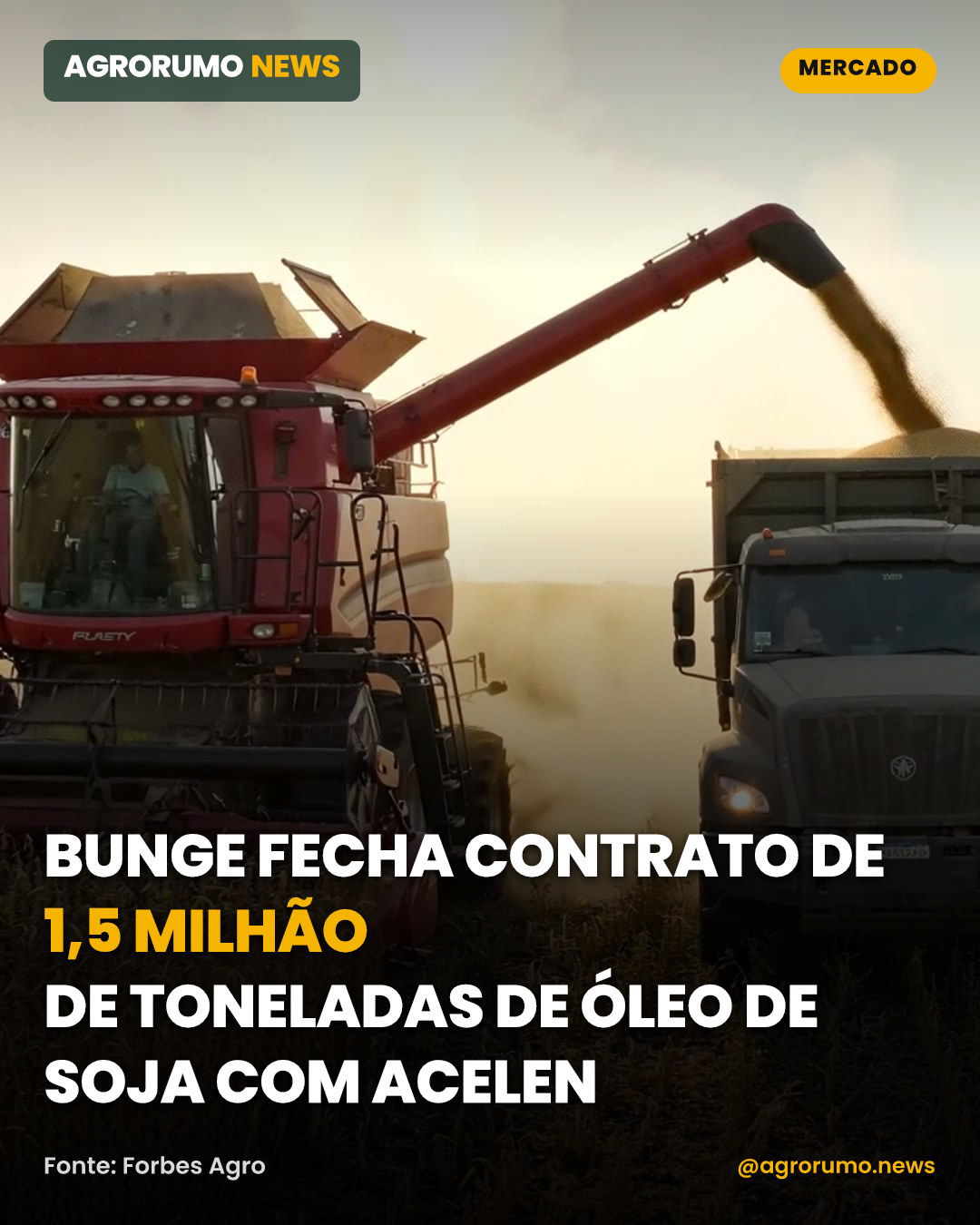 Bunge fecha contrato de 1,5 milhão de toneladas de óleo de soja com Acelen