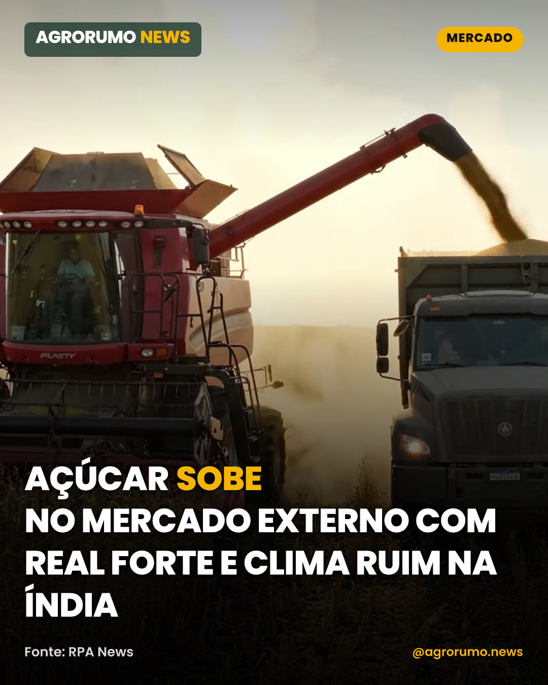 Açúcar sobe no mercado externo com real forte e clima ruim na Índia