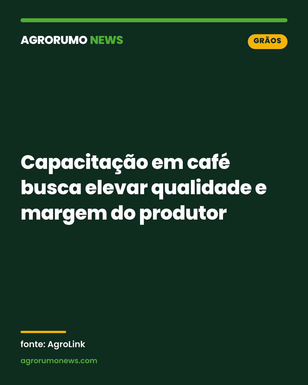 Capacitação em café busca elevar qualidade e margem do produtor
