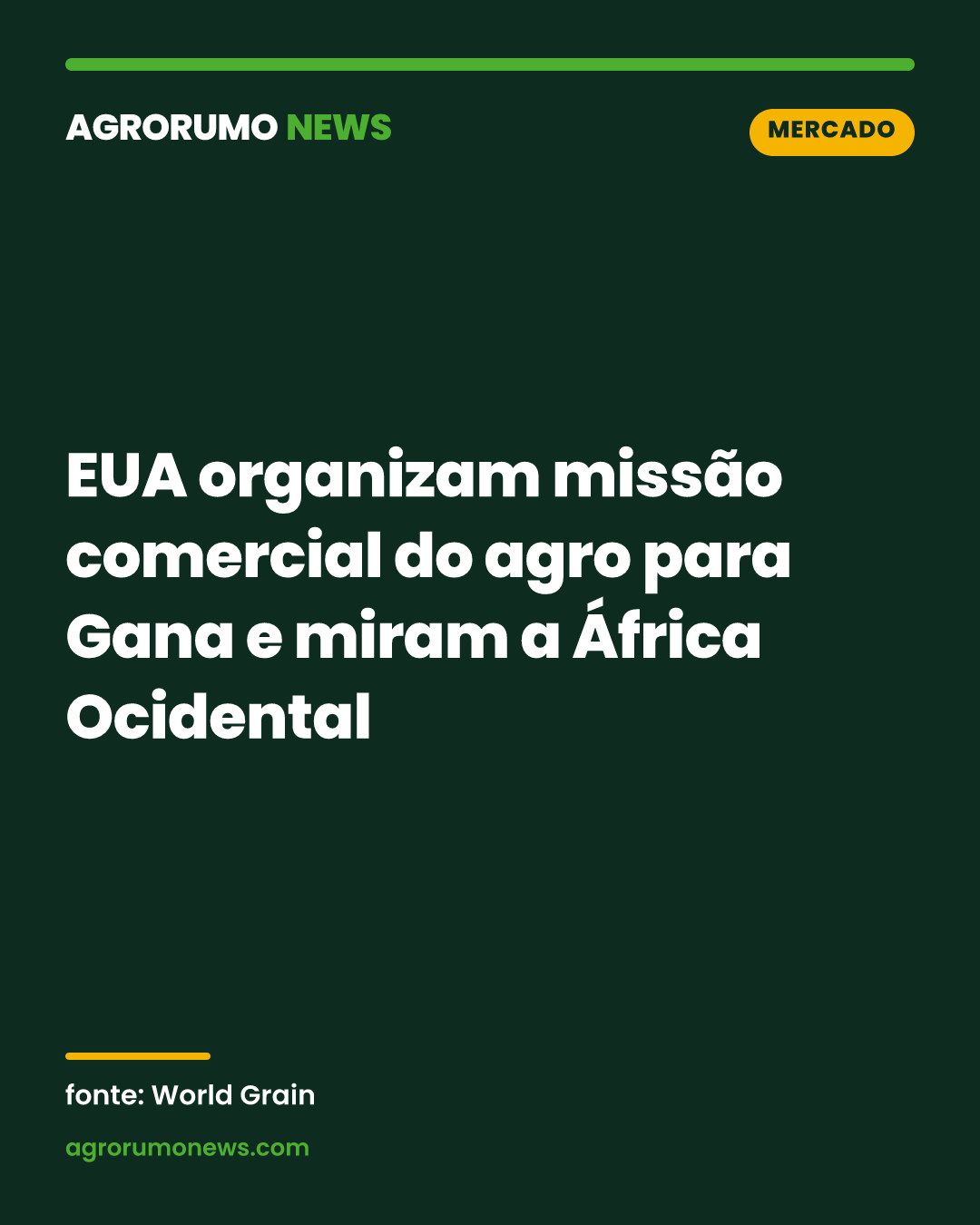 EUA organizam missão comercial do agro para Gana e miram a África Ocidental