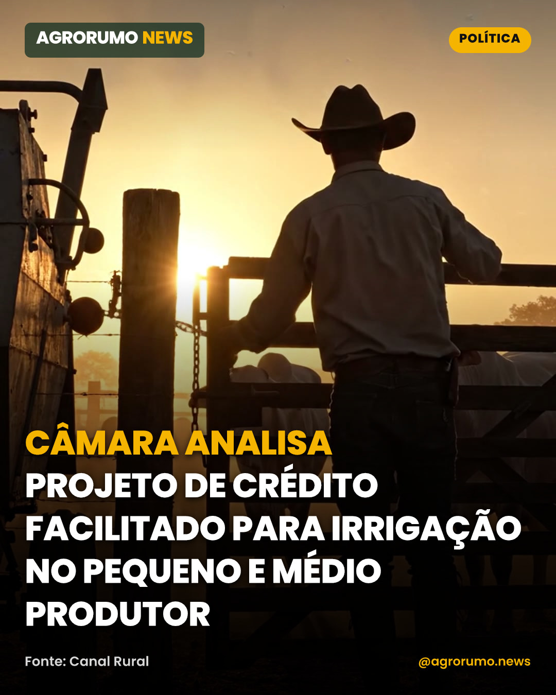 Câmara analisa projeto de crédito facilitado para irrigação no pequeno e médio produtor