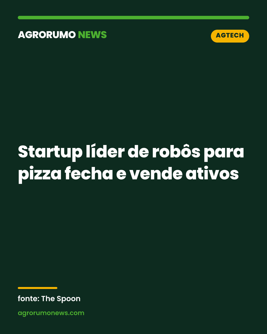 Startup líder de robôs para pizza fecha e vende ativos