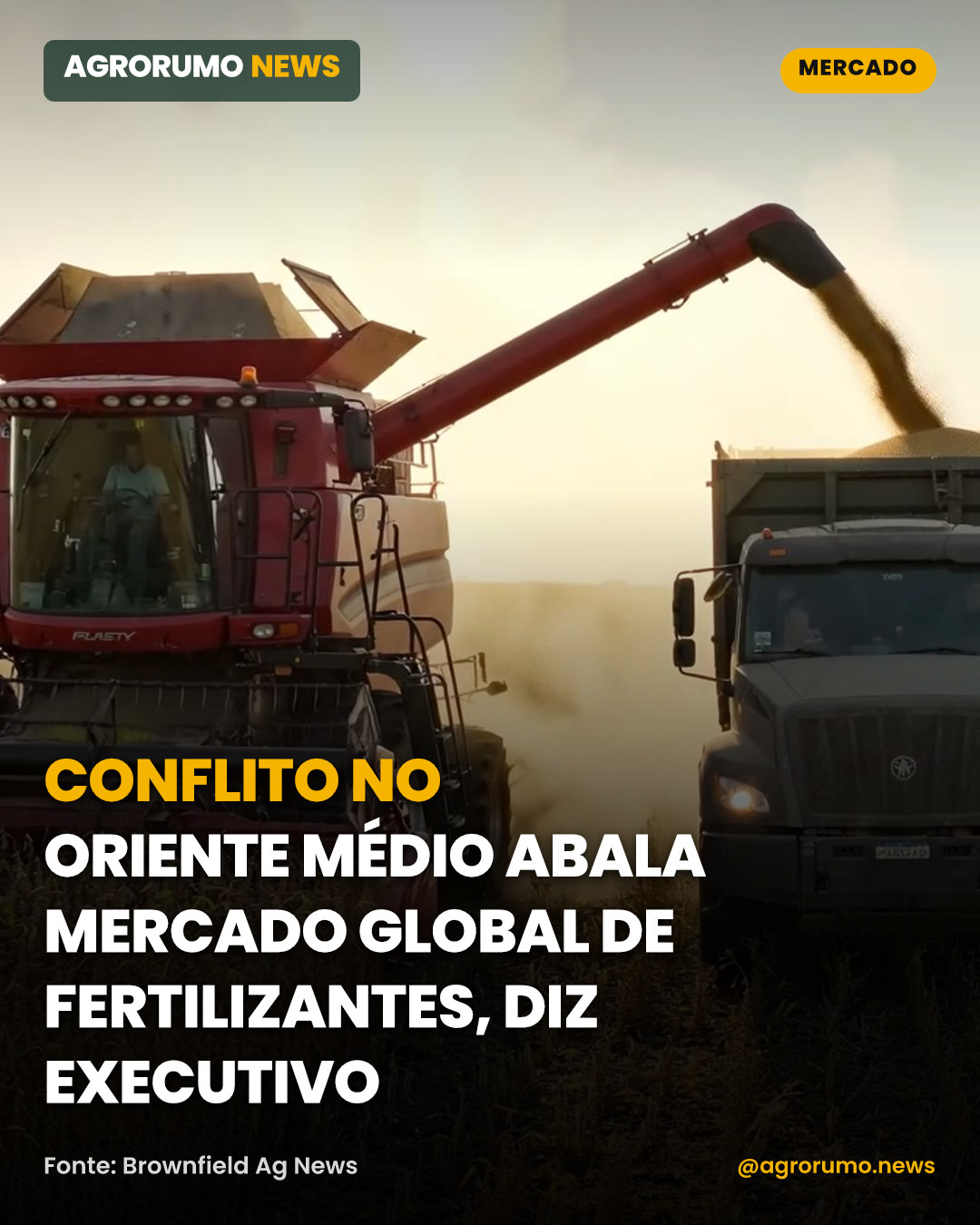 Conflito no Oriente Médio abala mercado global de fertilizantes, diz executivo