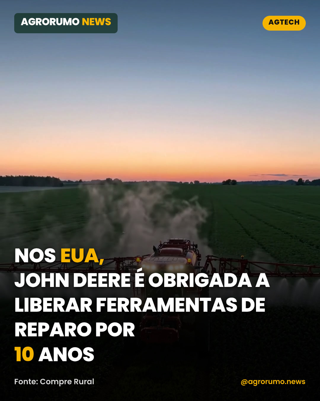 Nos EUA, John Deere é obrigada a liberar ferramentas de reparo por 10 anos
