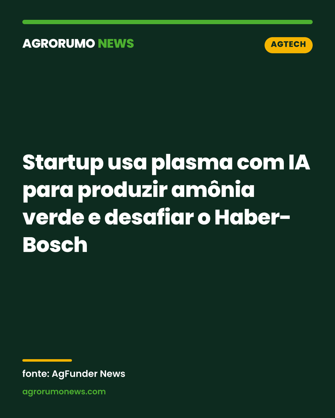 Startup usa plasma com IA para produzir amônia verde e desafiar o Haber-Bosch