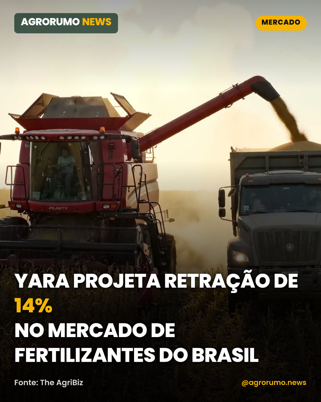 Yara projeta retração de 14% no mercado de fertilizantes do Brasil