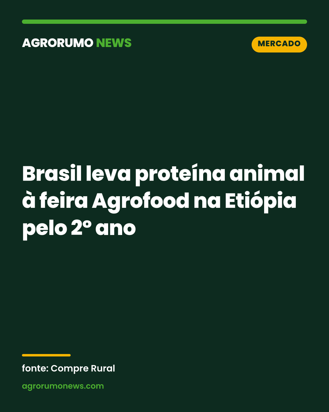 Brasil leva proteína animal à feira Agrofood na Etiópia pelo 2º ano