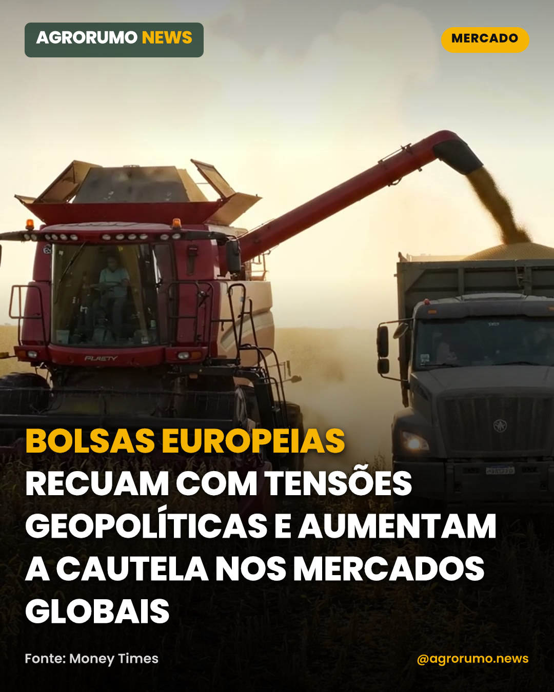 Bolsas europeias recuam com tensões geopolíticas e aumentam a cautela nos mercados globais