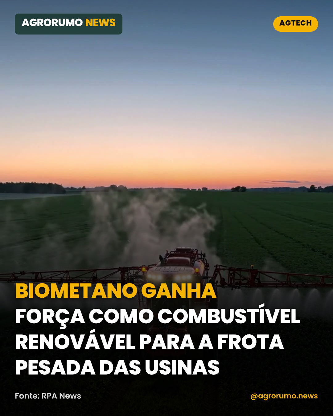 Biometano ganha força como combustível renovável para a frota pesada das usinas