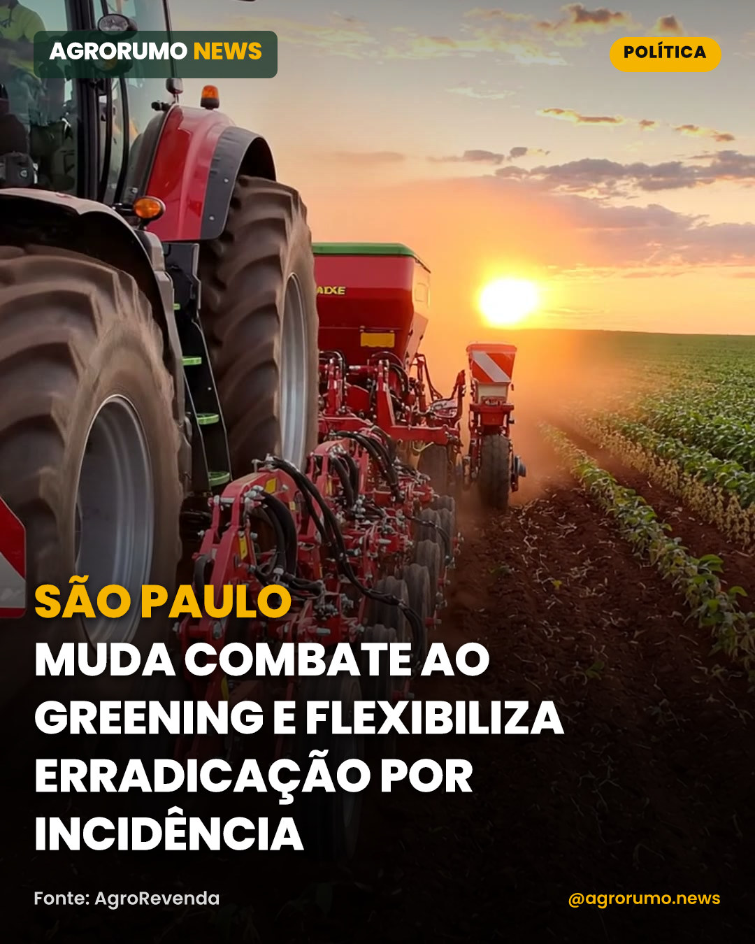 São Paulo muda combate ao greening e flexibiliza erradicação por incidência