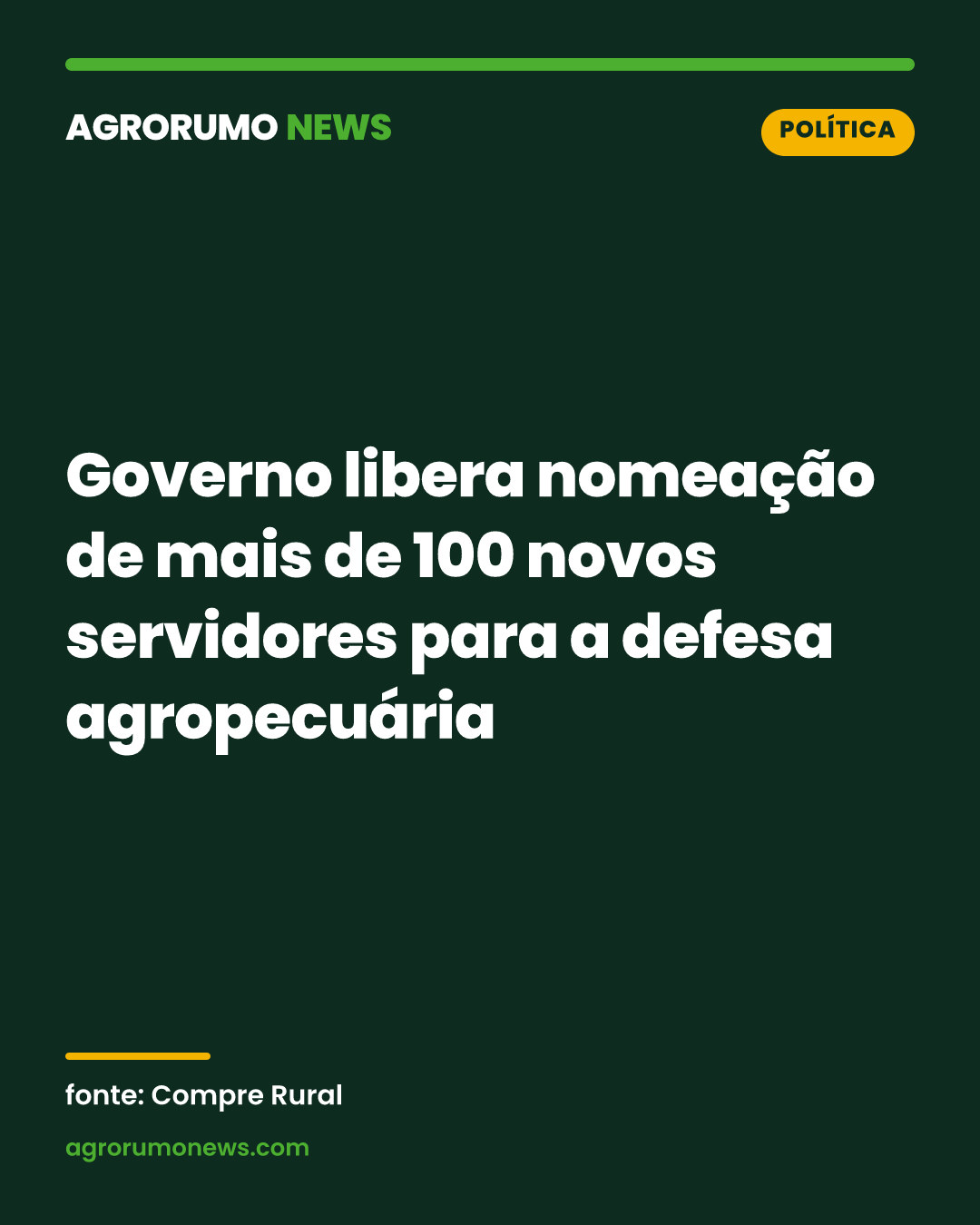 Governo libera nomeação de mais de 100 novos servidores para a defesa agropecuária