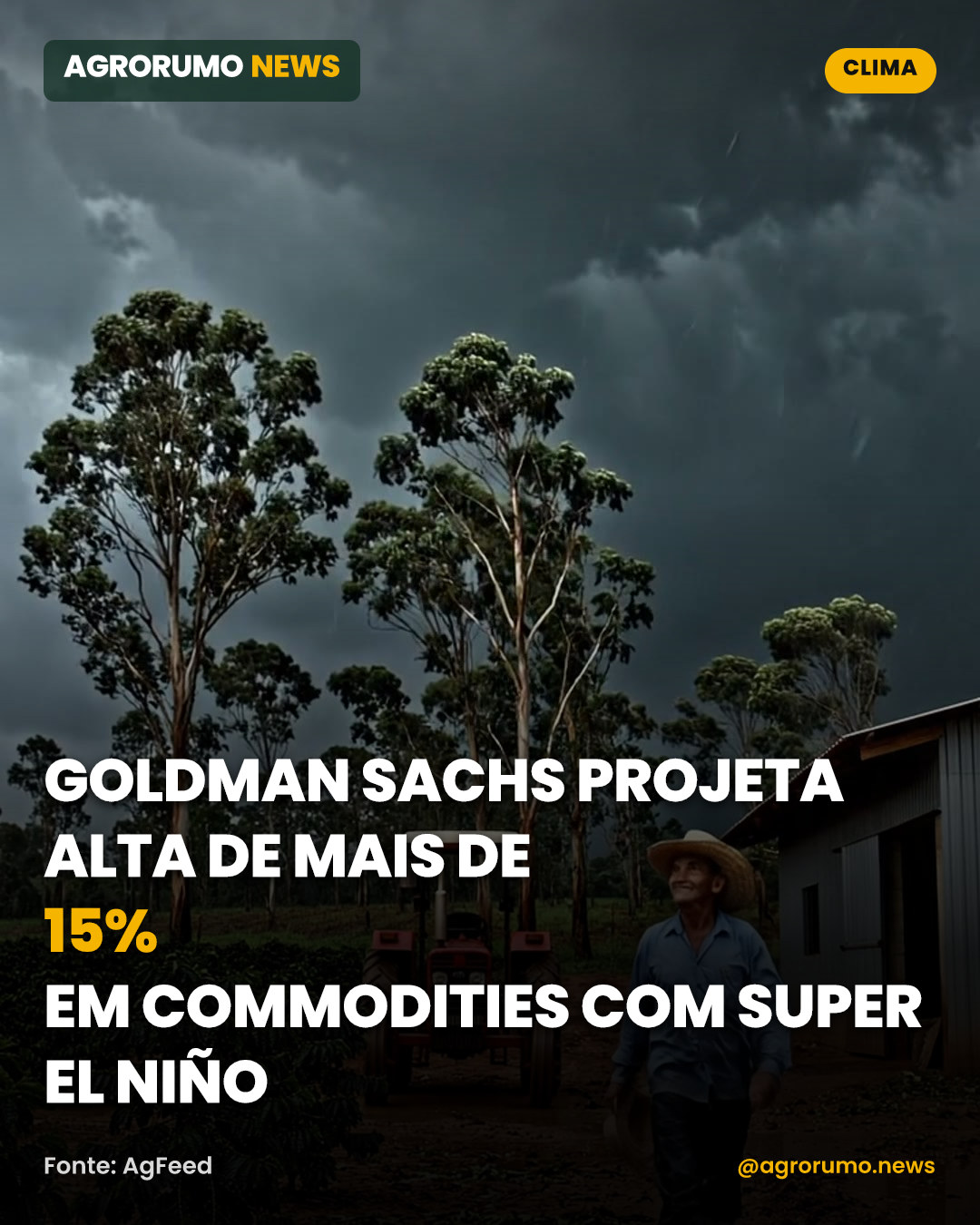 Goldman Sachs projeta alta de mais de 15% em commodities com Super El Niño