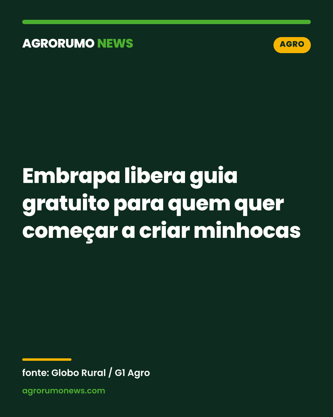 Embrapa libera guia gratuito para quem quer começar a criar minhocas