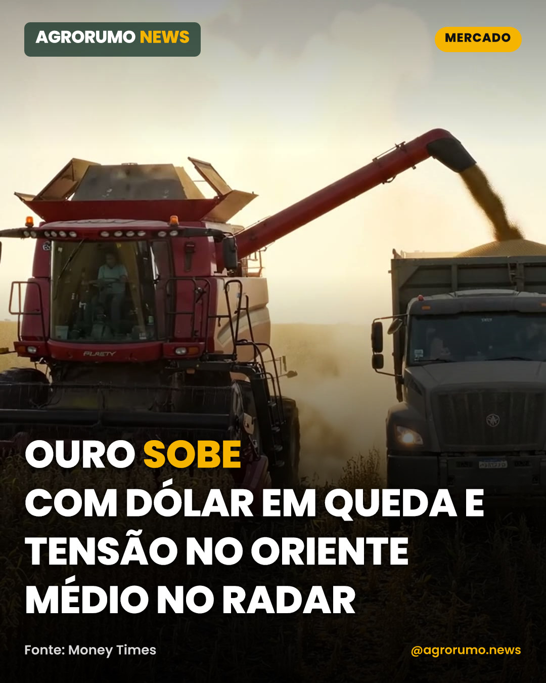 Ouro sobe com dólar em queda e tensão no Oriente Médio no radar