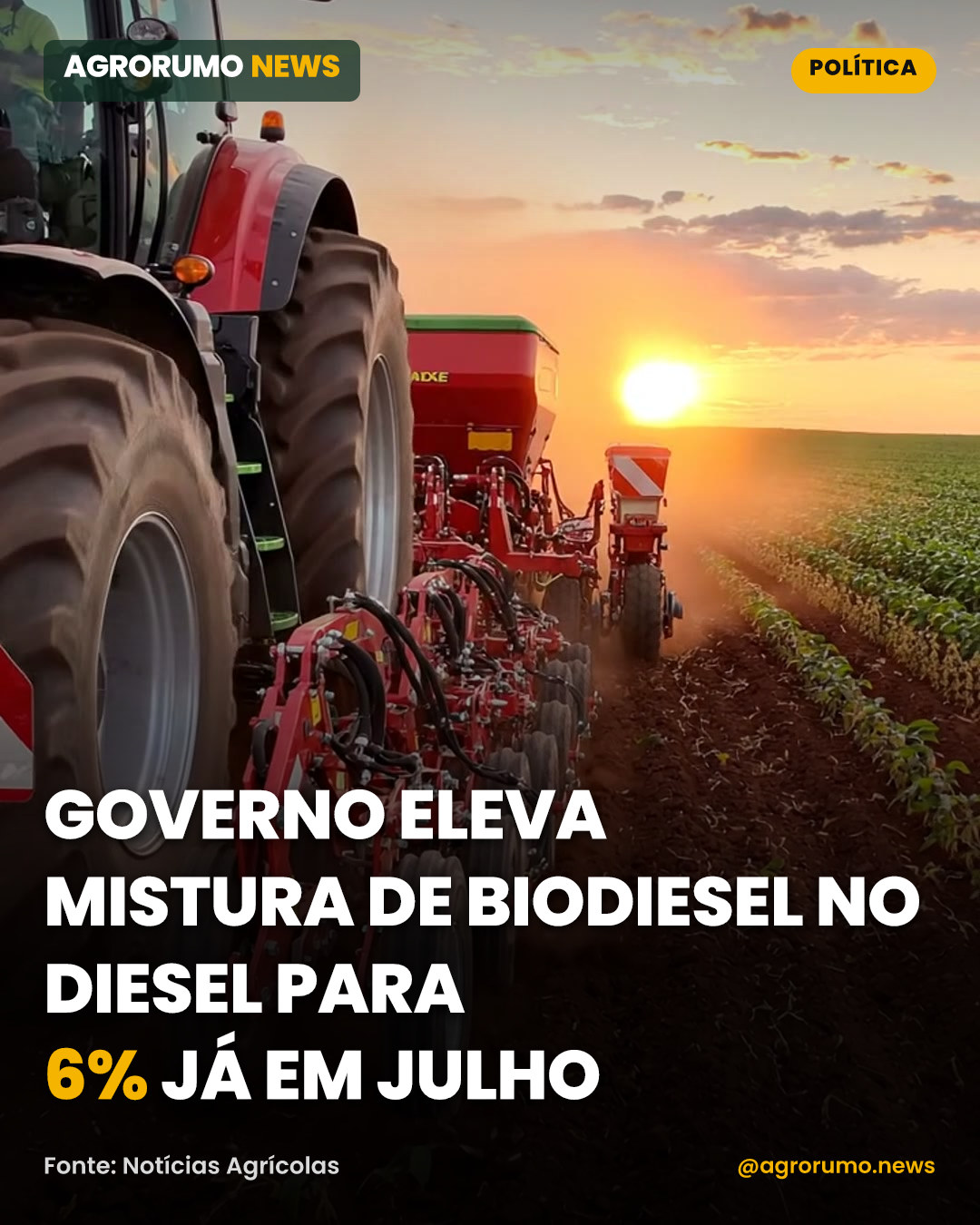 Governo eleva mistura de biodiesel no diesel para 6% já em julho