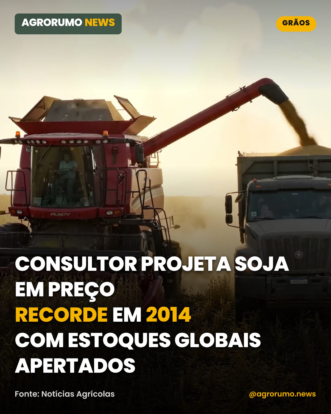 Consultor projeta soja em preço recorde em 2014 com estoques globais apertados