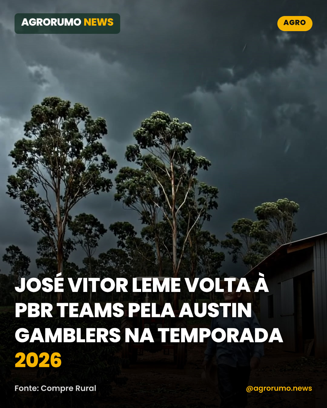 José Vitor Leme volta à PBR Teams pela Austin Gamblers na temporada 2026