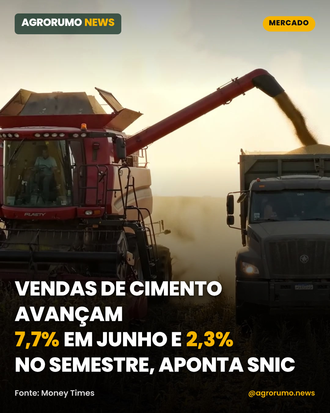 Vendas de cimento avançam 7,7% em junho e 2,3% no semestre, aponta Snic