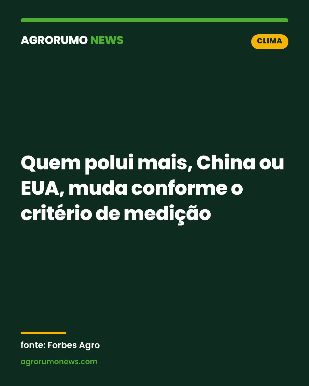 Quem polui mais, China ou EUA, muda conforme o critério de medição