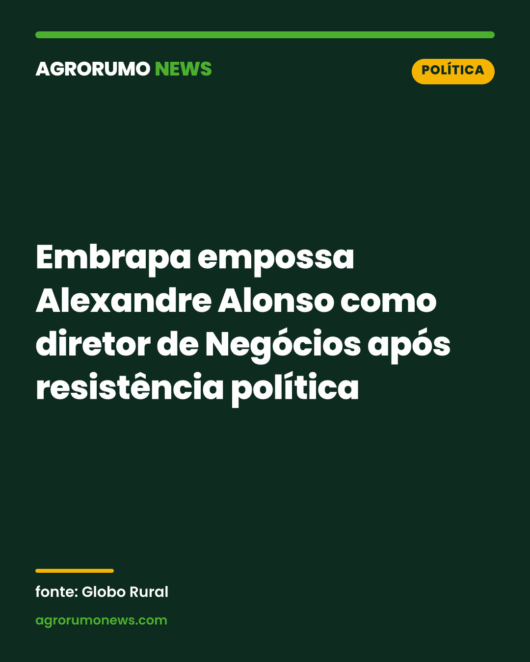 Embrapa empossa Alexandre Alonso como diretor de Negócios após resistência política