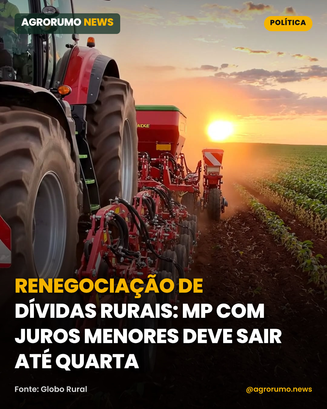 Renegociação de dívidas rurais: MP com juros menores deve sair até quarta