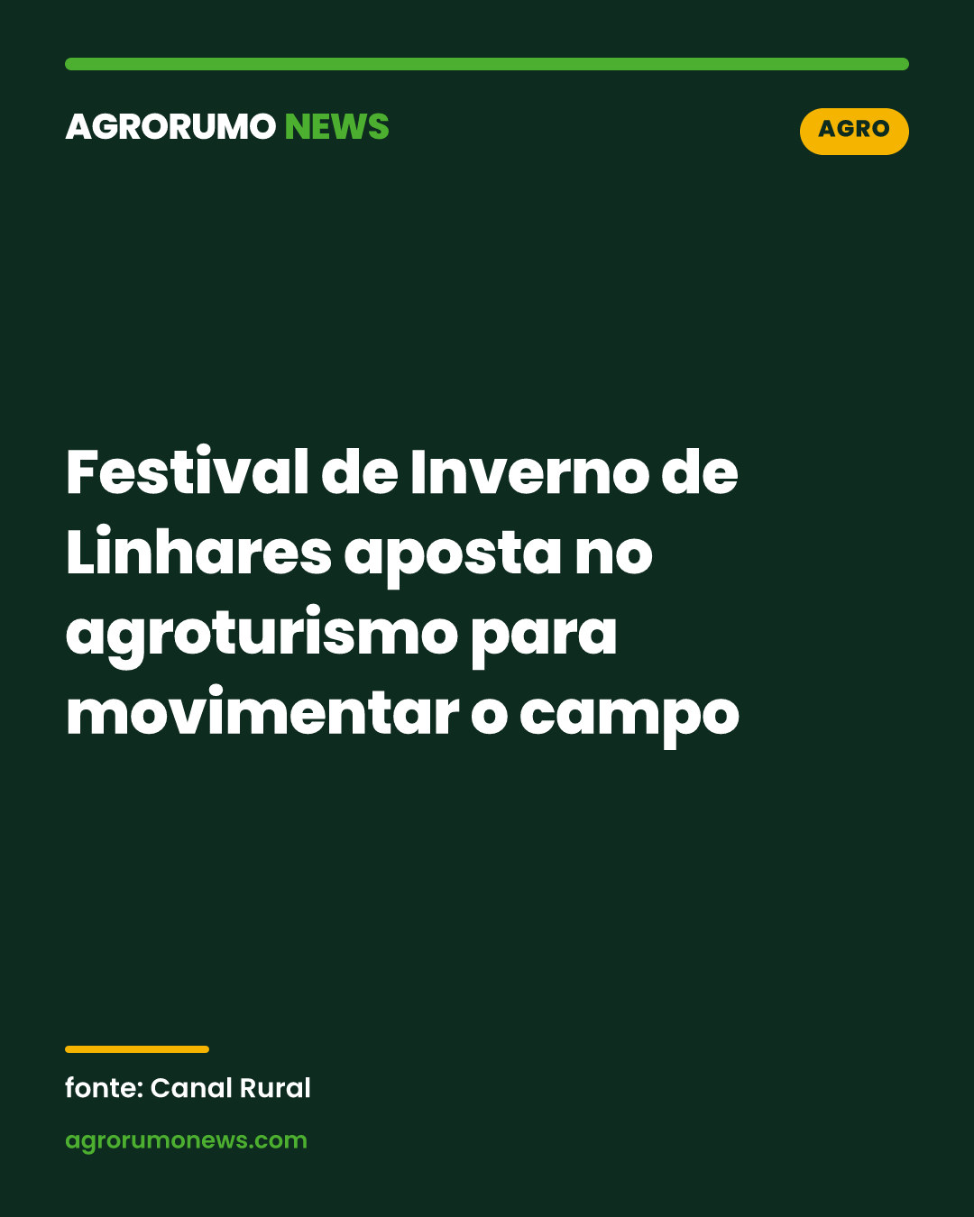Festival de Inverno de Linhares aposta no agroturismo para movimentar o campo