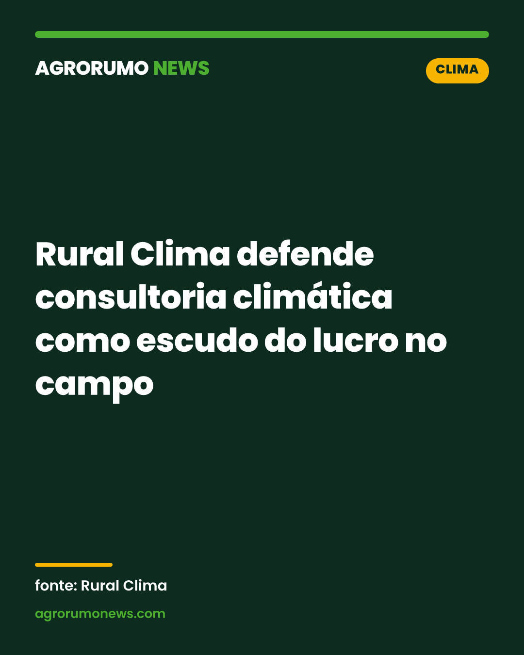 Rural Clima defende consultoria climática como escudo do lucro no campo