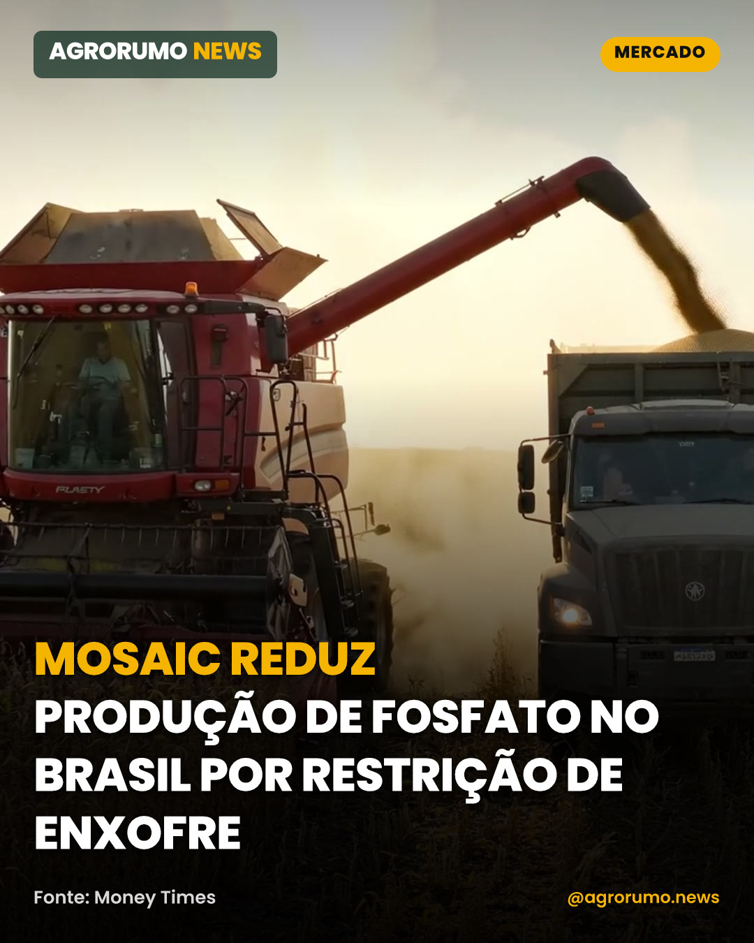 Mosaic reduz produção de fosfato no Brasil por restrição de enxofre