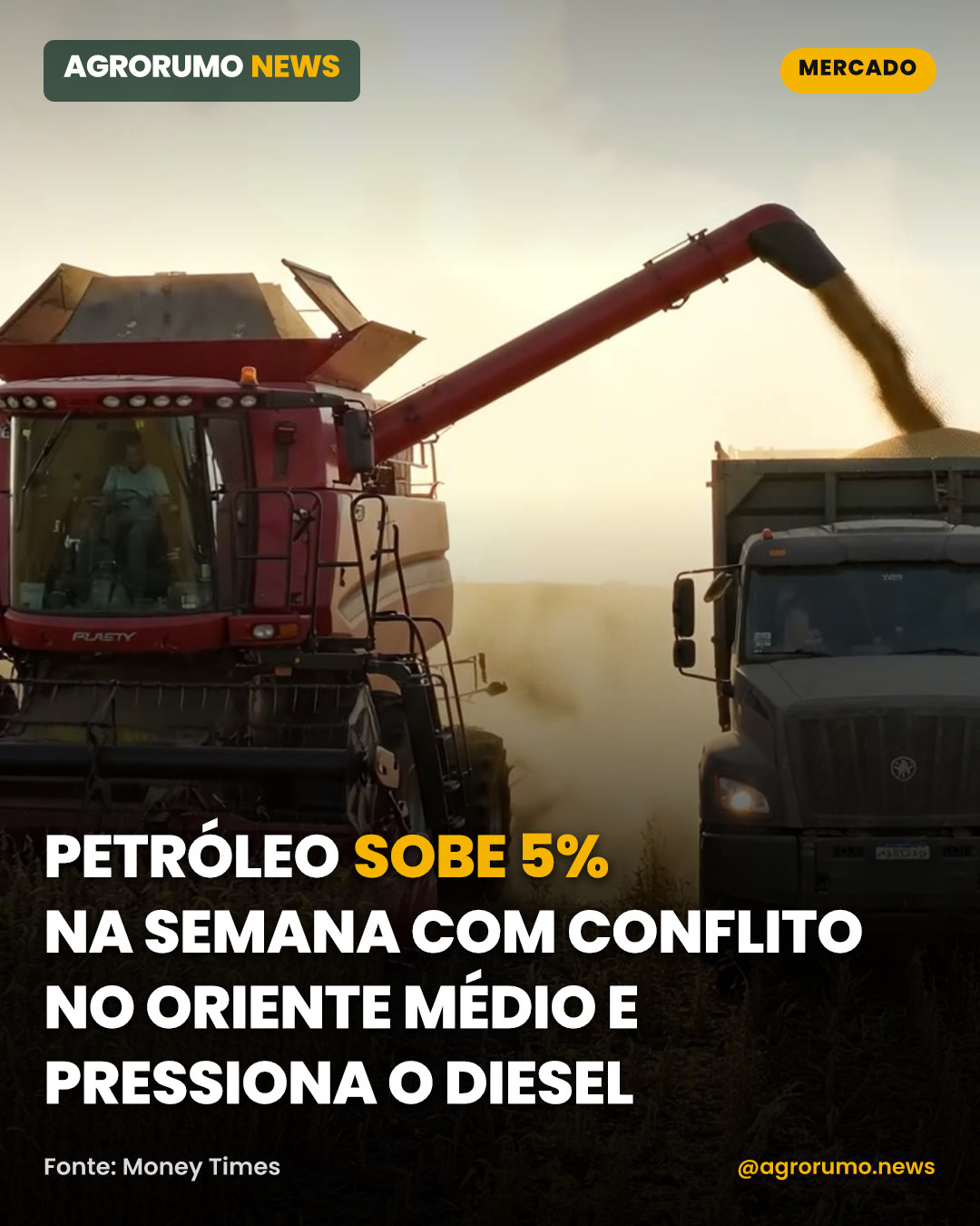 Petróleo sobe 5% na semana com conflito no Oriente Médio e pressiona o diesel