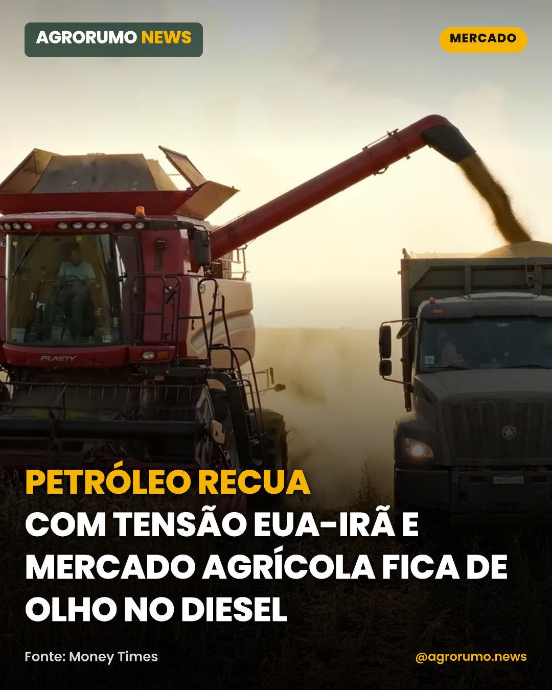 Petróleo recua com tensão EUA-Irã e mercado agrícola fica de olho no diesel