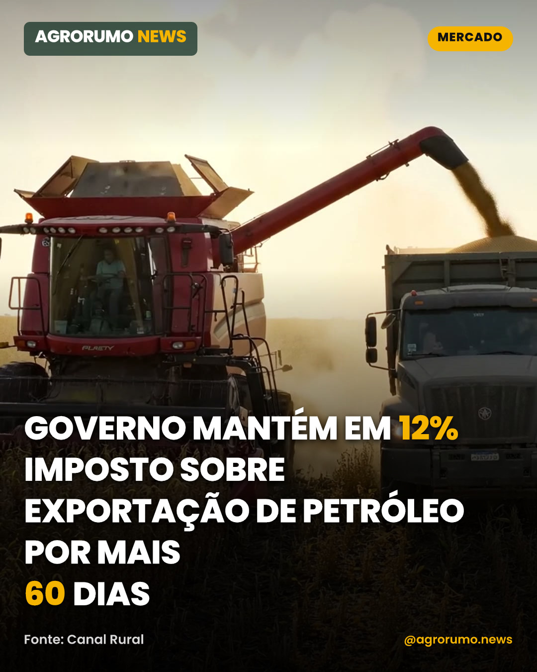 Governo mantém em 12% imposto sobre exportação de petróleo por mais 60 dias