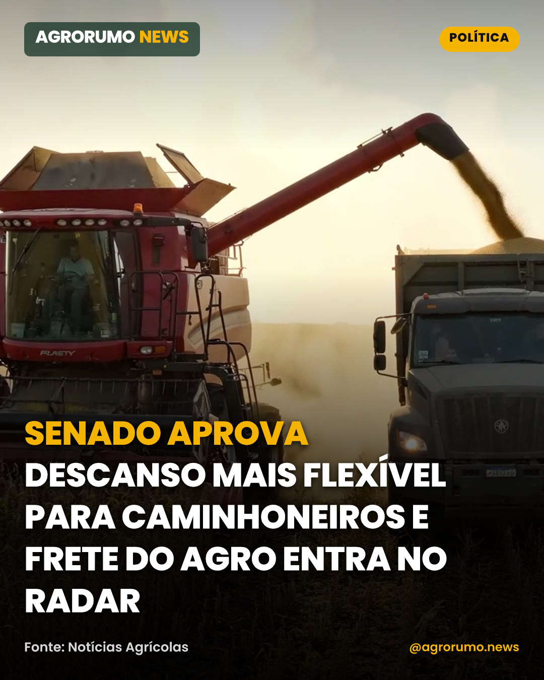 Senado aprova descanso mais flexível para caminhoneiros e frete do agro entra no radar