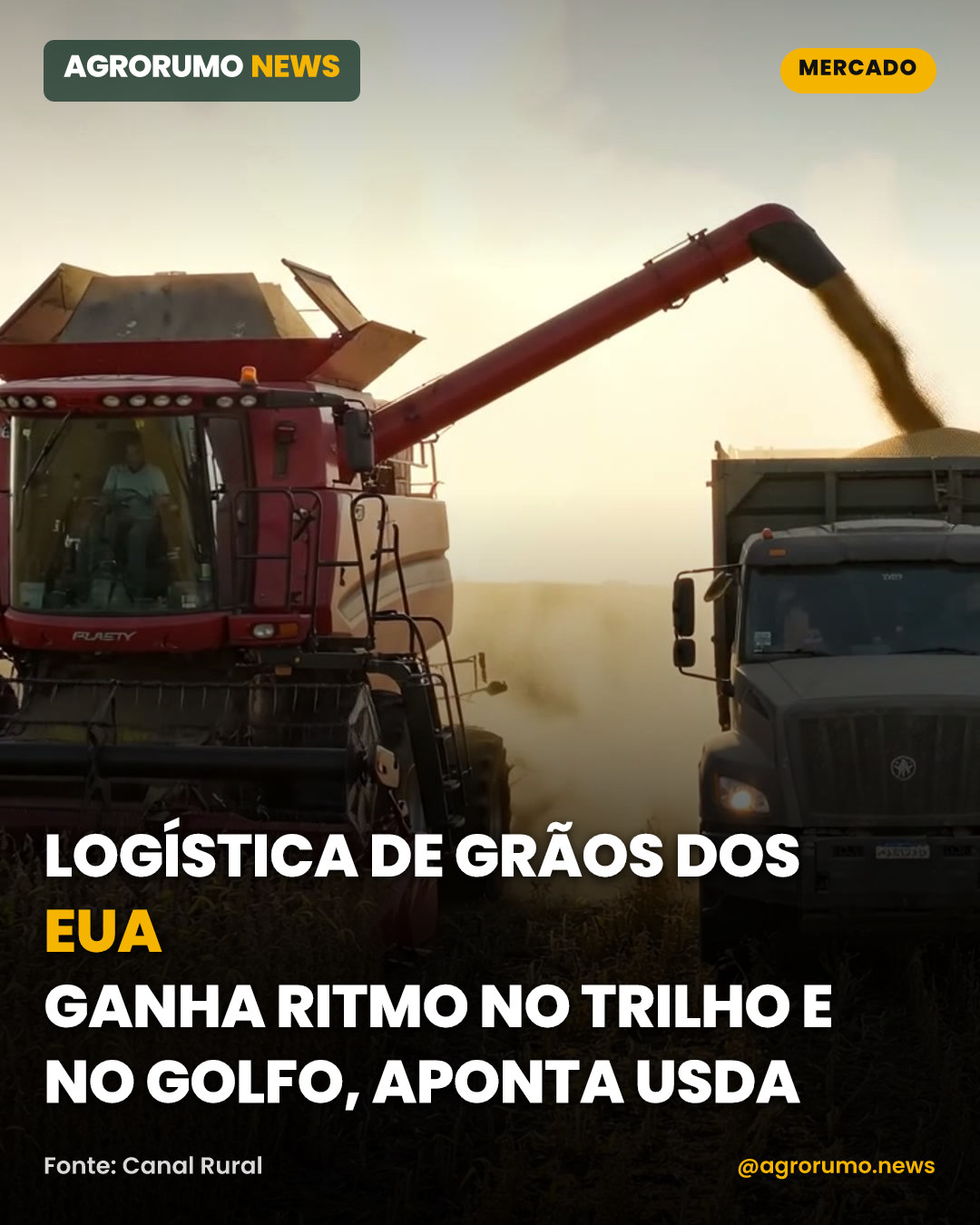 Logística de grãos dos EUA ganha ritmo no trilho e no Golfo, aponta USDA