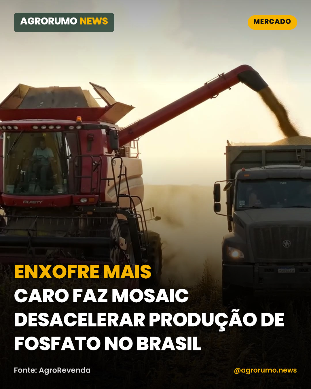 Enxofre mais caro faz Mosaic desacelerar produção de fosfato no Brasil