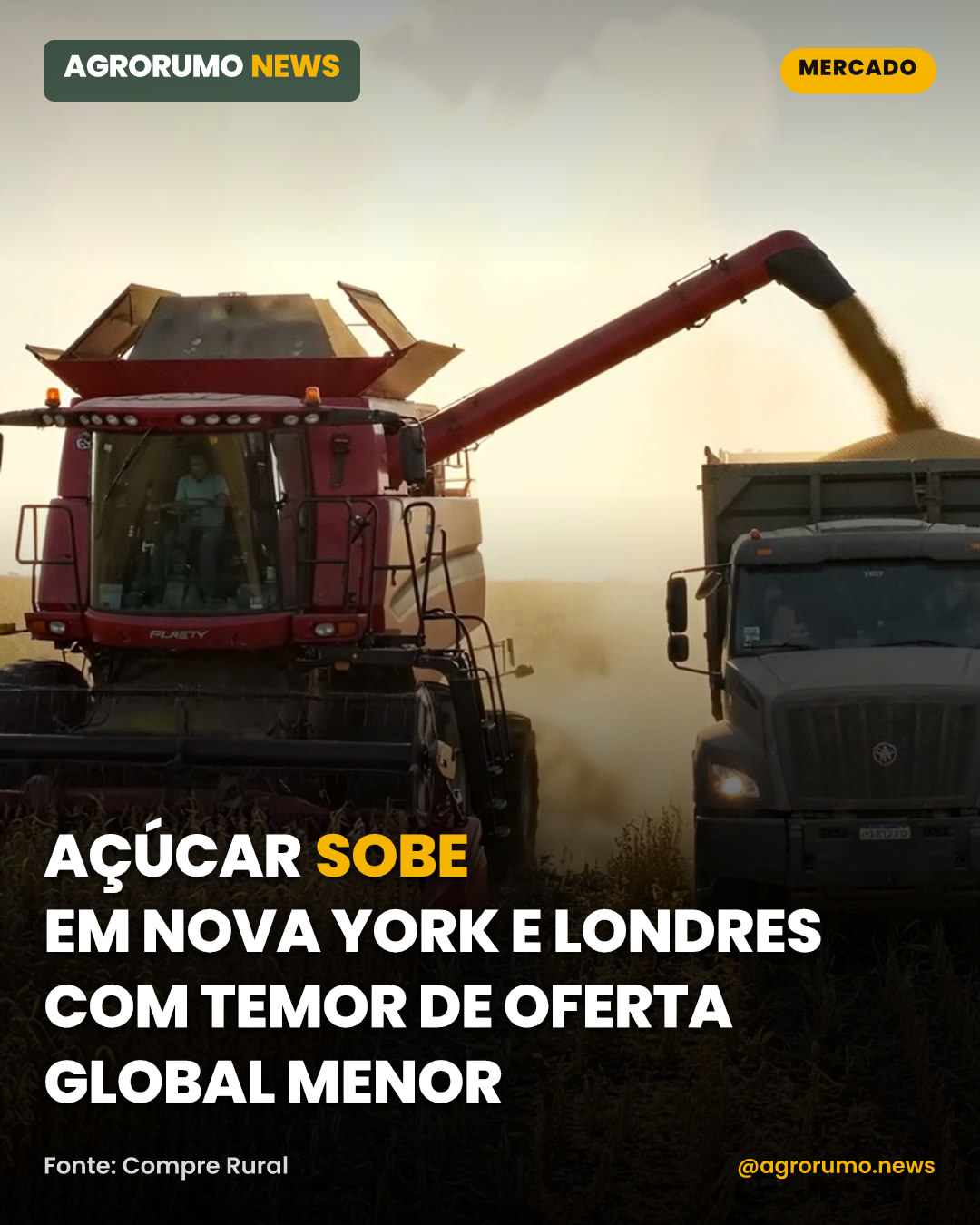 Açúcar sobe em Nova York e Londres com temor de oferta global menor