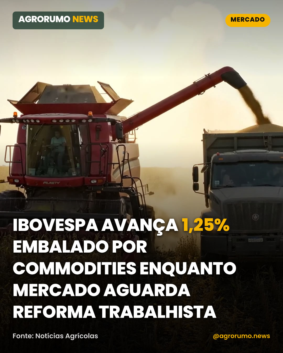 Ibovespa avança 1,25% embalado por commodities enquanto mercado aguarda reforma trabalhista